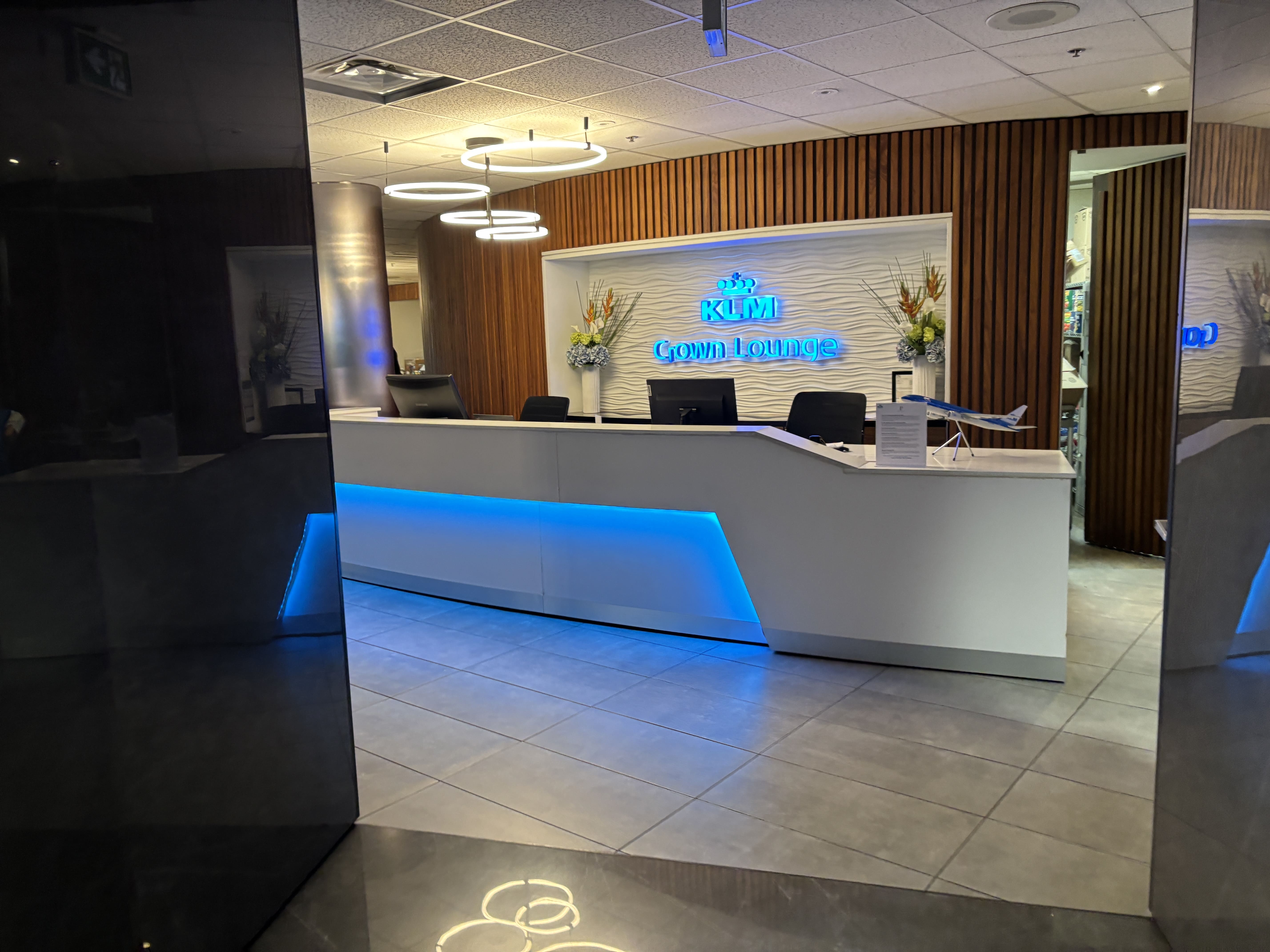 Entrance to the KLM Crown Lounge Toronto.