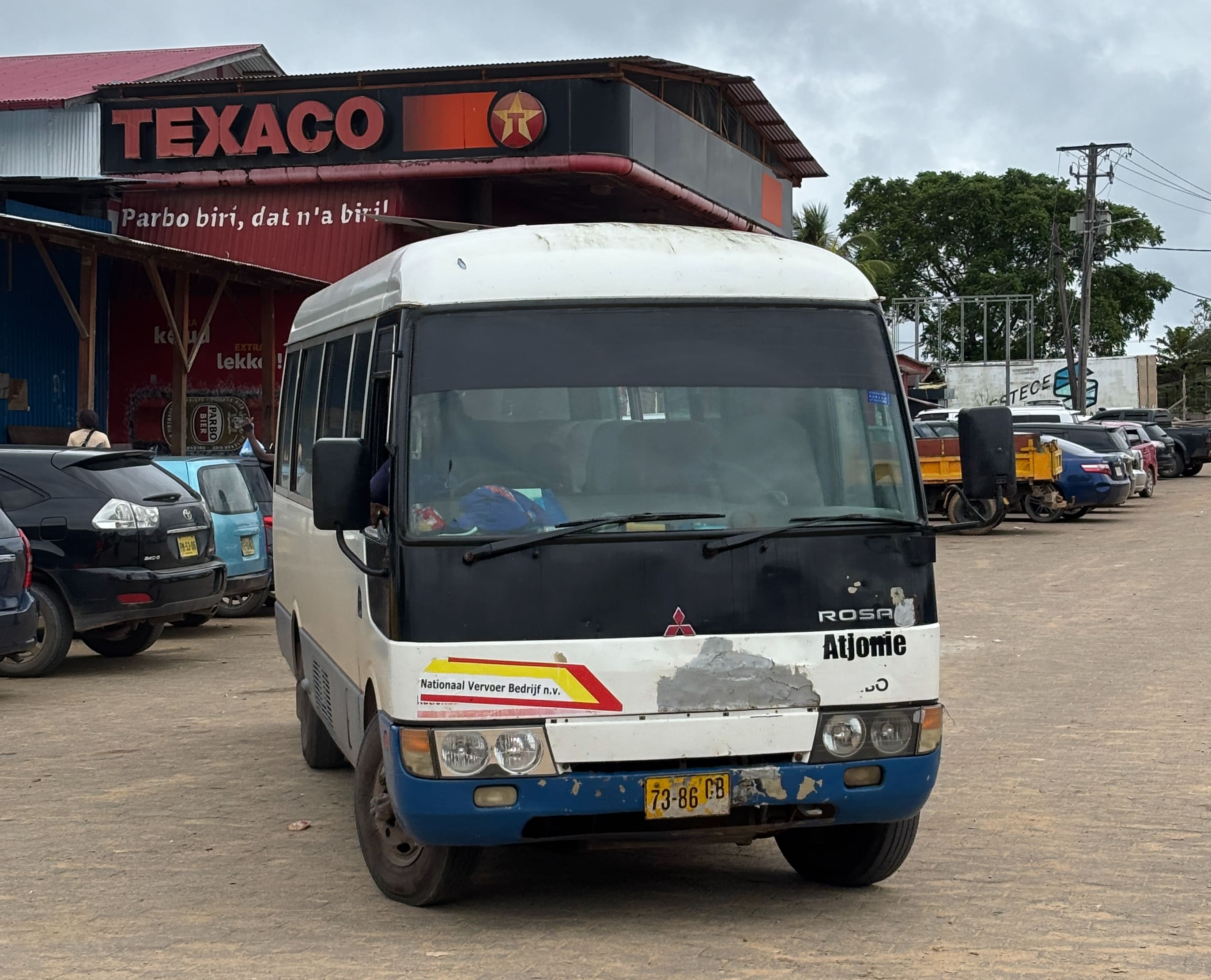NVB bus arriving in Atjoni.