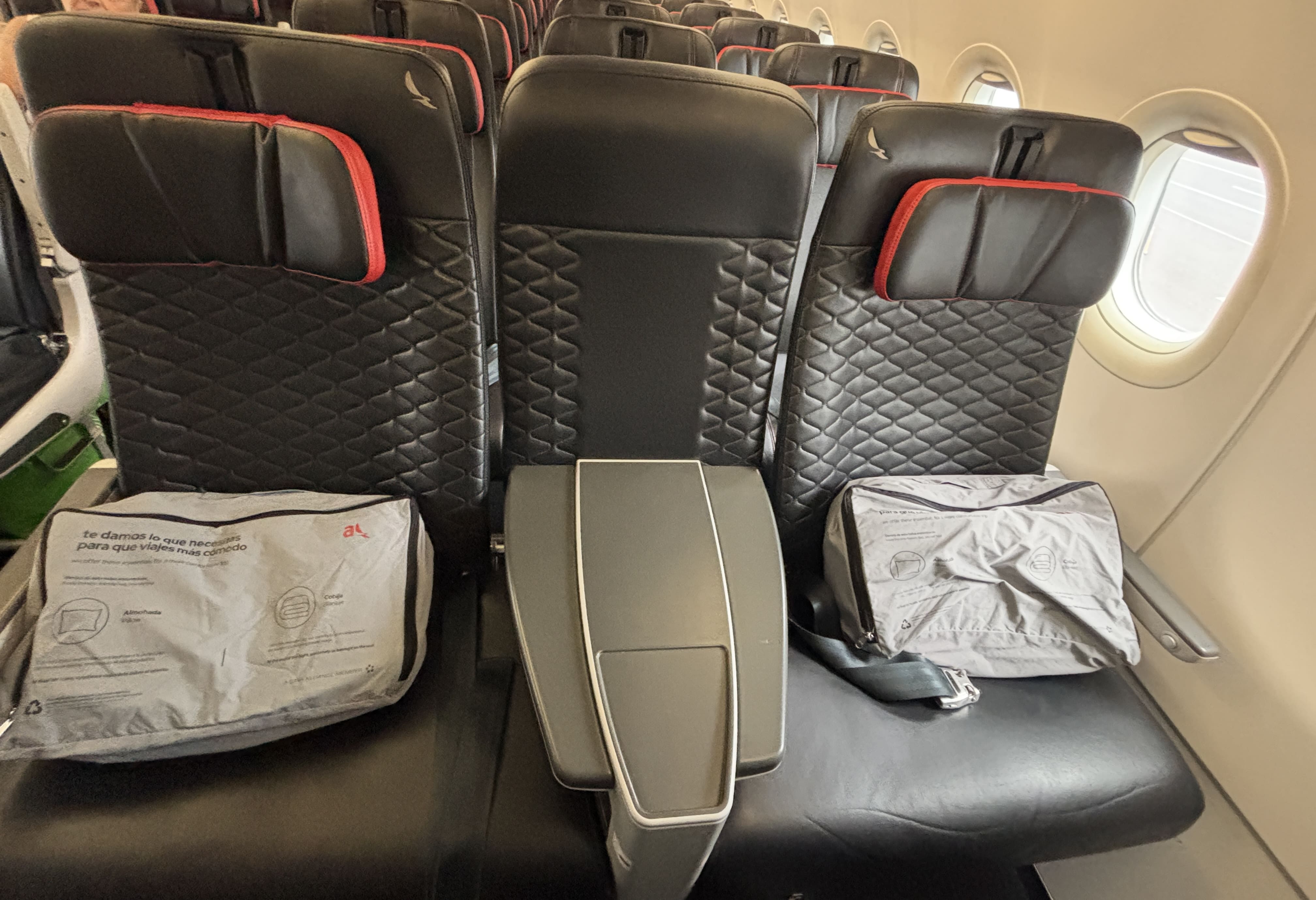 Regional business class seats on an Avianca A320.