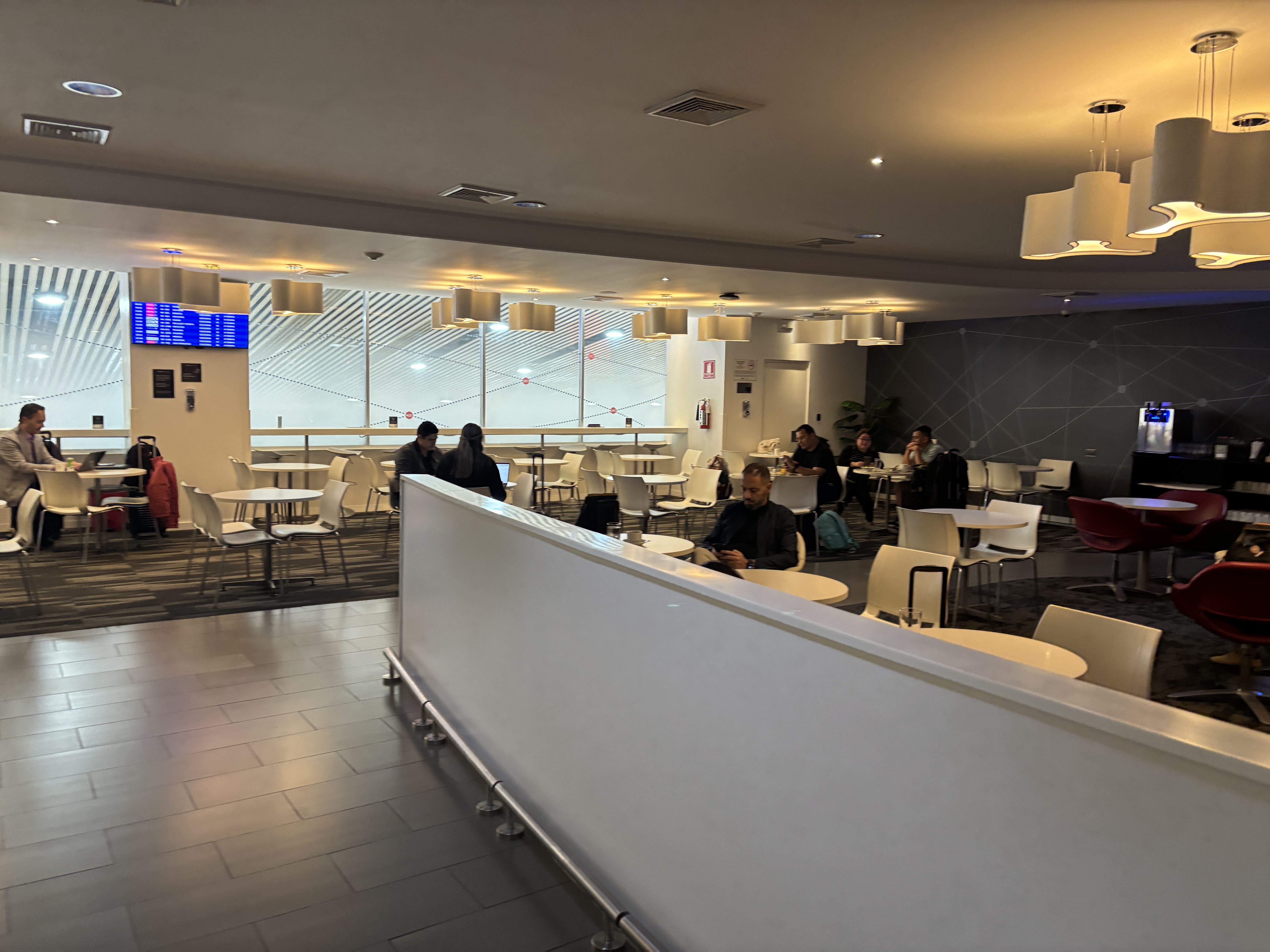 Seating options in Avianca's San Salvador lounge.