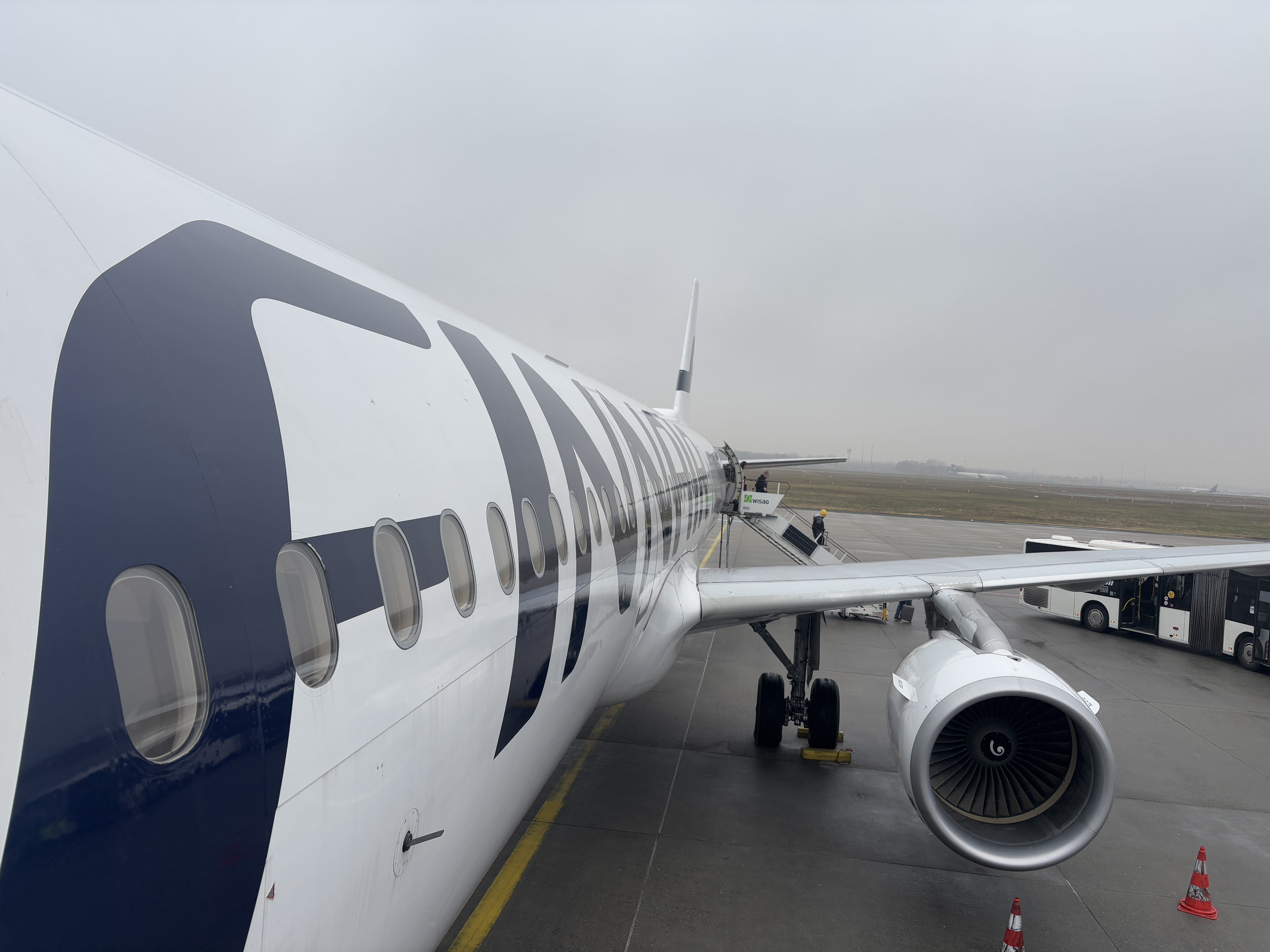Close-up view of Finnair A321.