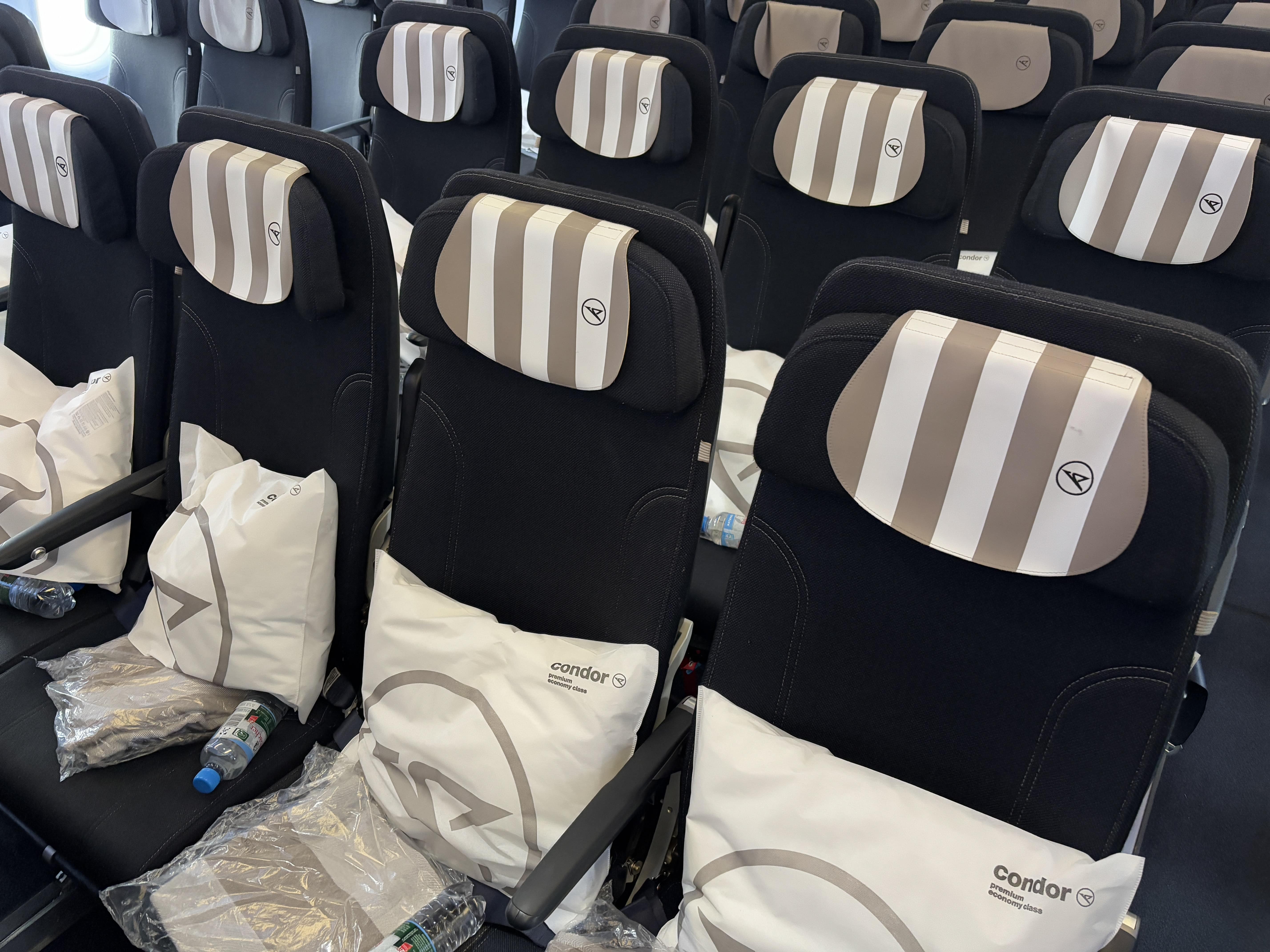 Seats in Condor premium economy.
