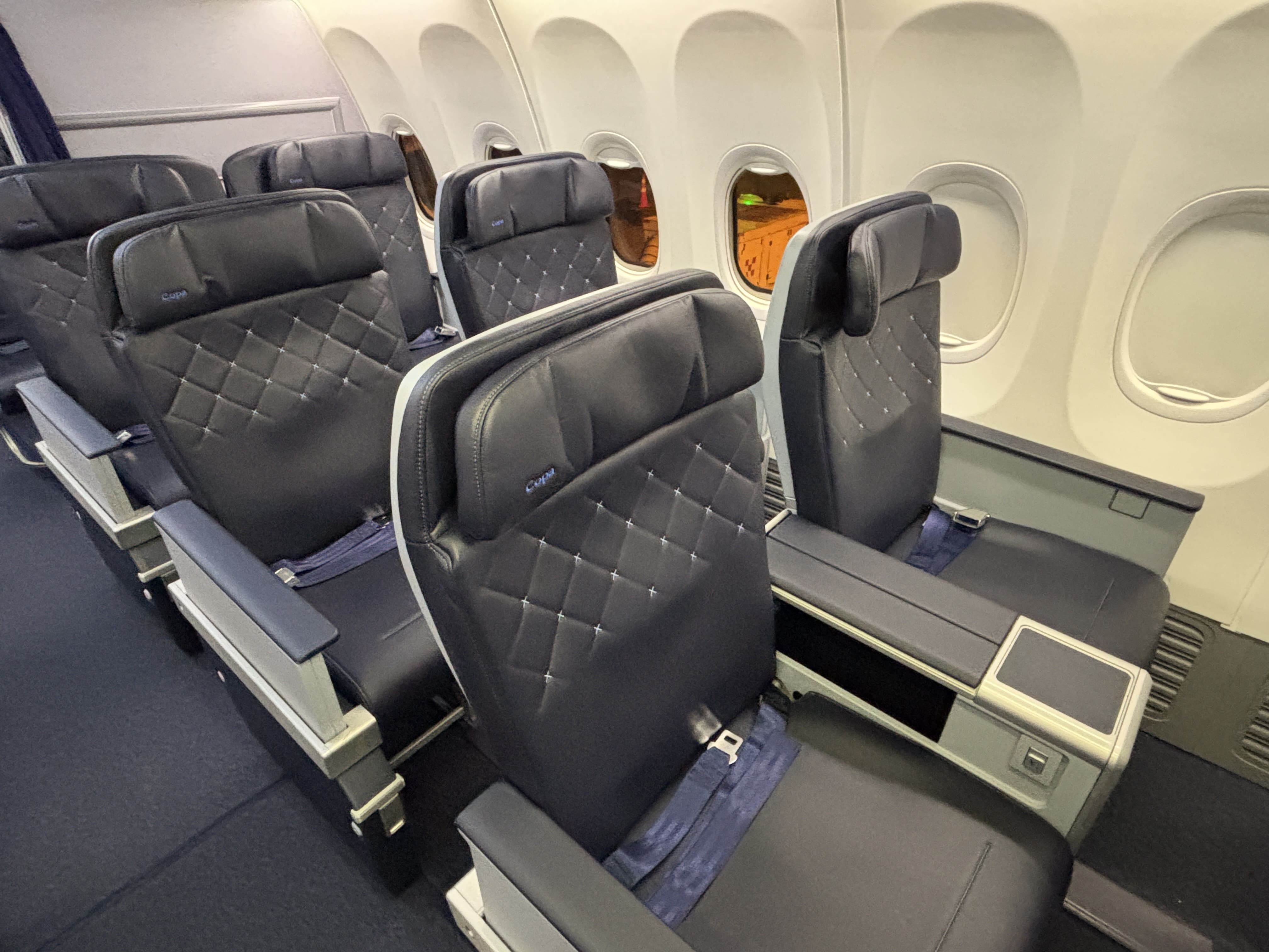 Business class seats on a Copa Airlines 737-800.