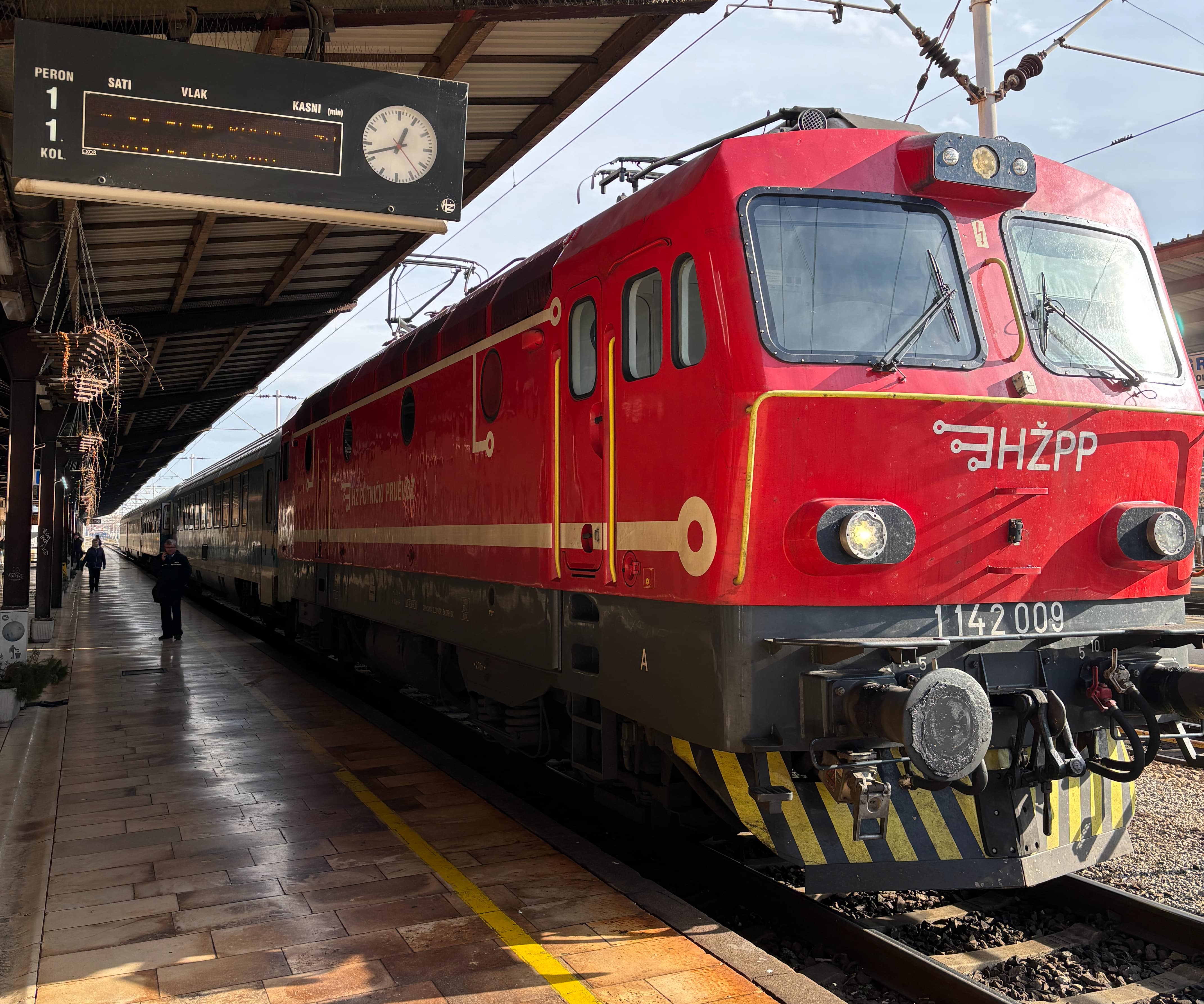 Train waiting in Zagreb.