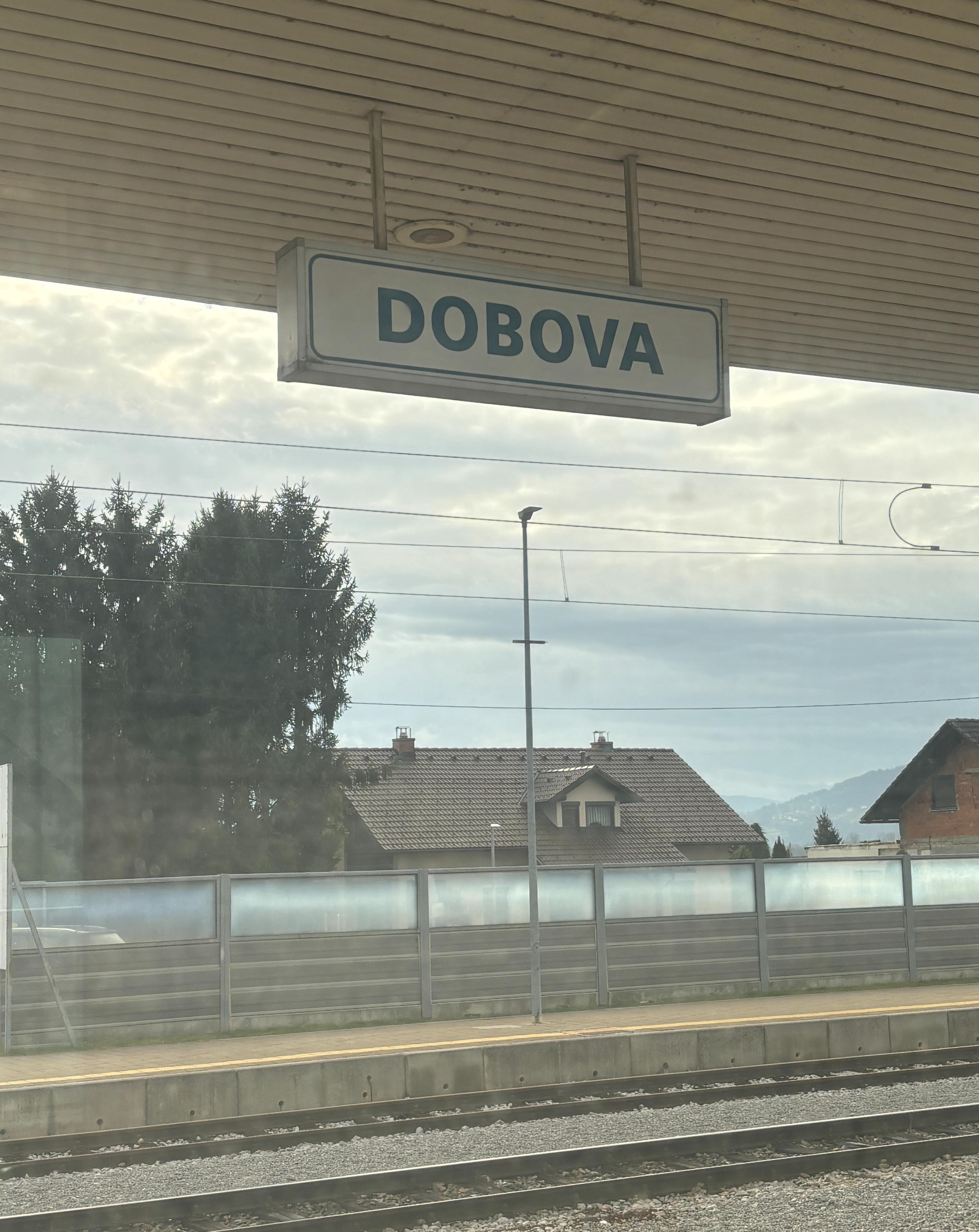 Station sign at Dobova.