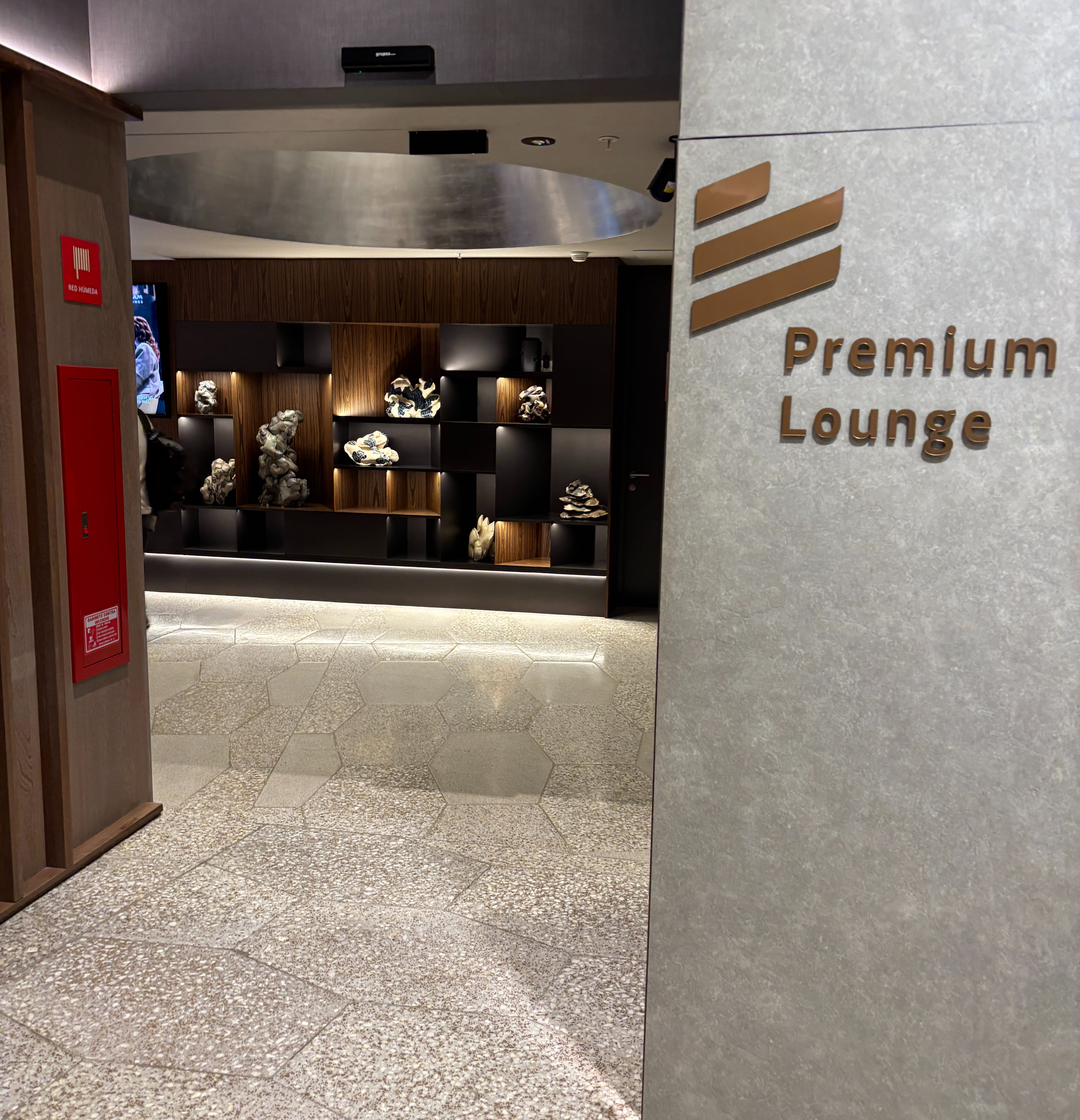 Entrance to the LATAM Premium Lounge in Lima, Peru.