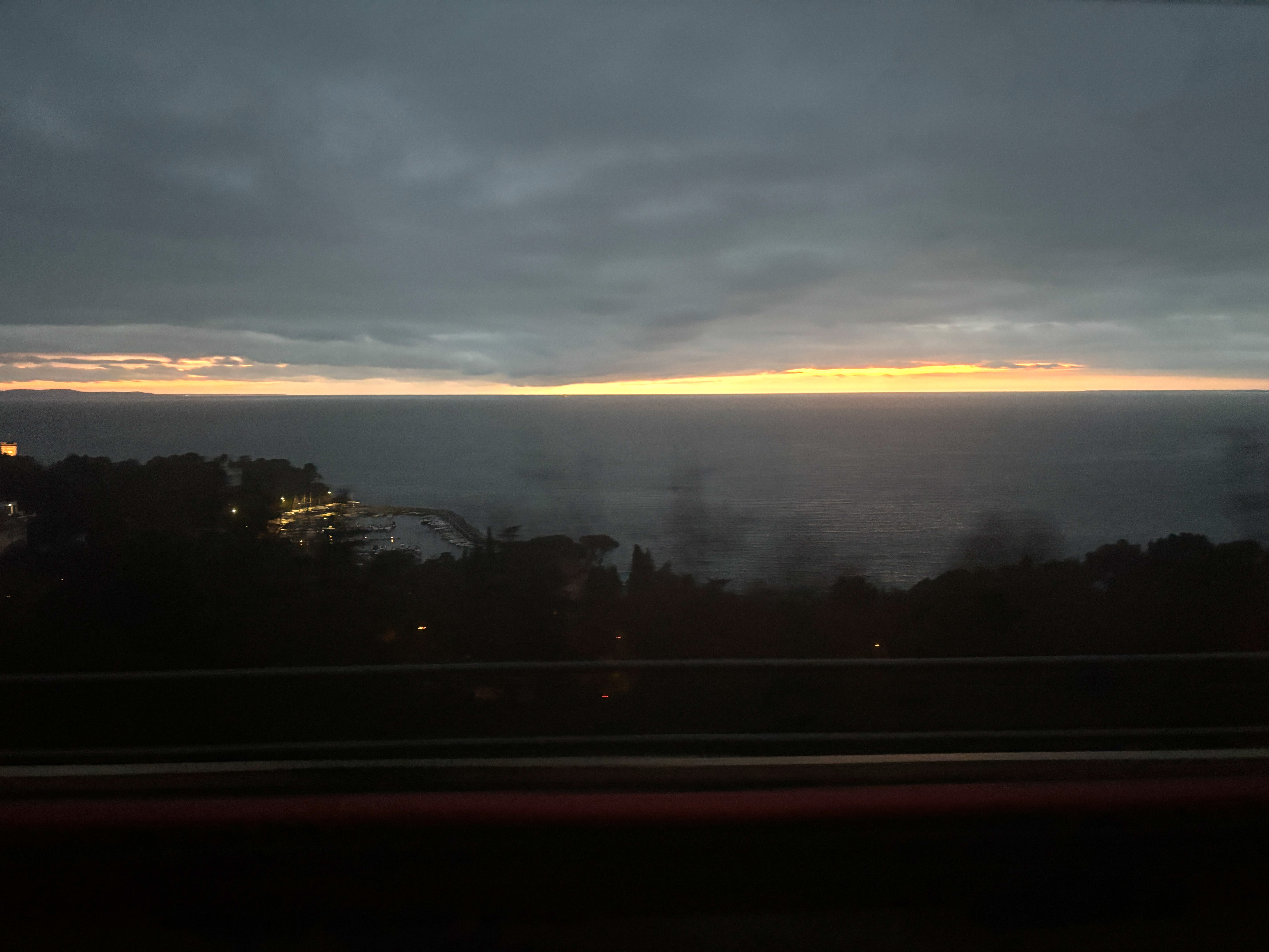View over the Gulf of Trieste at night.
